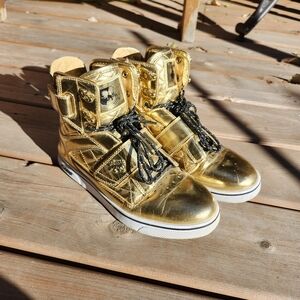 Gold High Top Sneakers